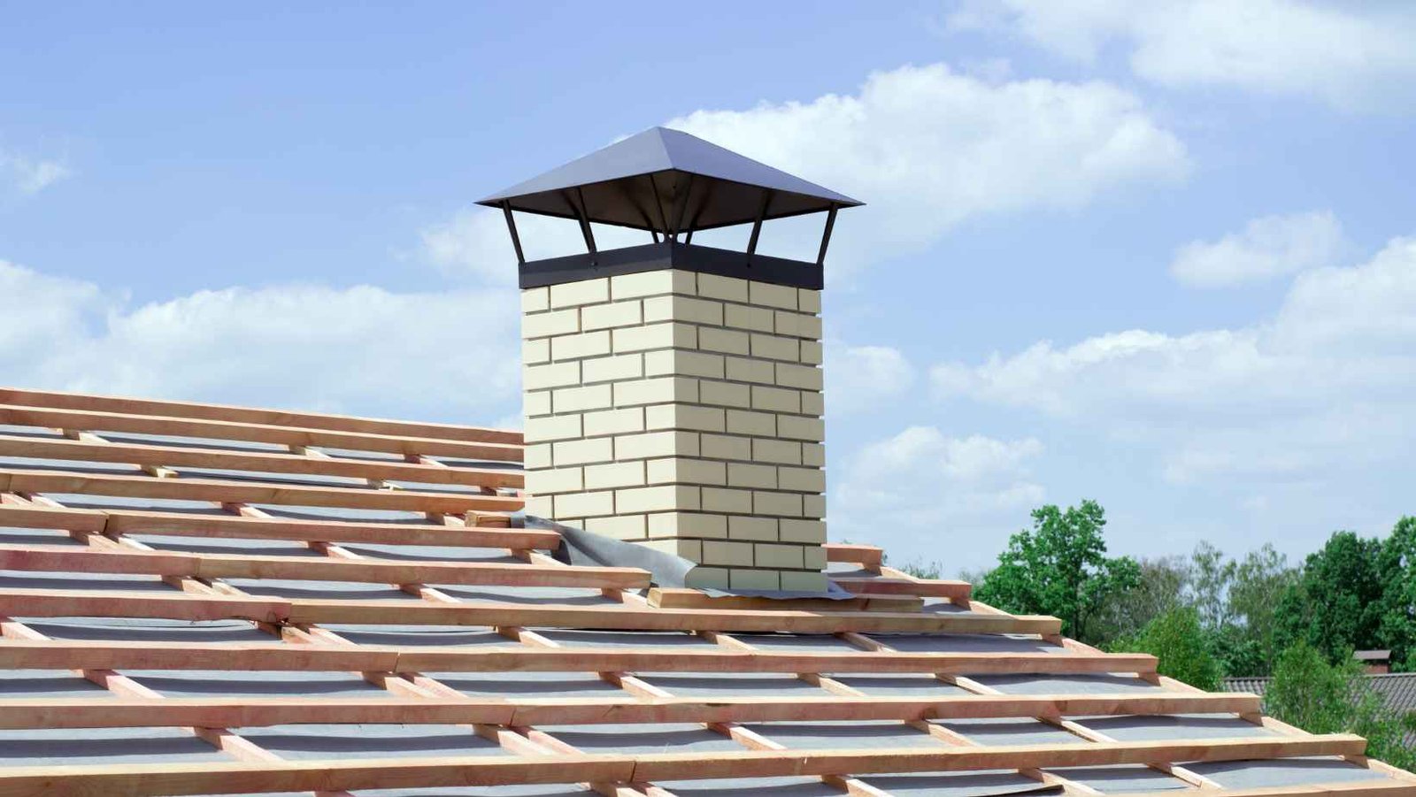 Stainless chimney cap on a new chimney