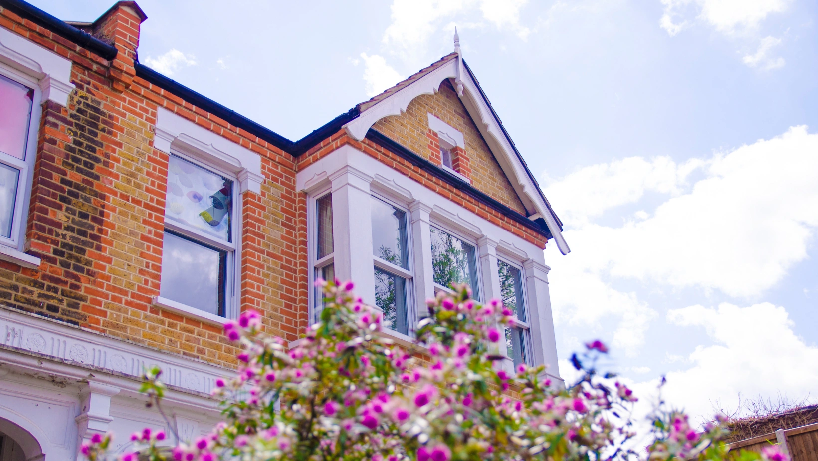 Row of Victorian brick houses