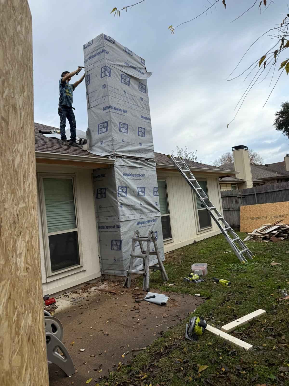 replace of chimney wood
